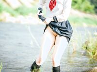 [新姬上線][會員][圖包][CosPlay]蘿莉嫩妹@超級美穴@落落Raku之閃光少女~Shining Days~ 戶外露出的學妹 密穴粉嫩 香甜可口 硬得哥哥停不下來