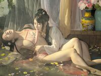 極品雙模網紅美少女火辣出鏡▌雲溪溪x奶桃▌古裝浴池嬉戲 性感肚兜誘人乳暈 濕身誘惑超寫實古代風