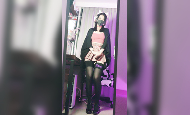 抖音網紅反差母狗『奶咪』十月唯性新作-賽博朋克電競少女 耳機線插BB里聽音樂 高清 (2)