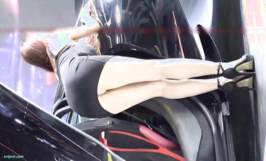 【展会走光】CAS车展模特走光车模 刁鉆摄影师 (8)