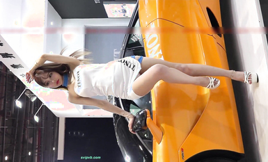 【展会走光】CAS车展模特走光车模 刁鉆摄影师 (3)