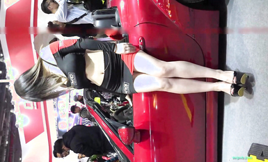 【展会走光】CAS车展模特走光车模 刁鉆摄影师 (19)