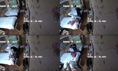 在酒店邮寄快递，老婆穿上露出款超级短裙故意在快递小哥面前弯腰在行李箱拿衣服让快递小哥看到完全露出的PP，看看快递小哥的反应吧。(角度二)