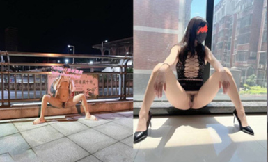 推特頂級露出藝術家極品身材反差嫩妹【奶味泡芙】私拍，各種戶外露出電梯口做愛偶遇鄰居一臉懵逼（4）