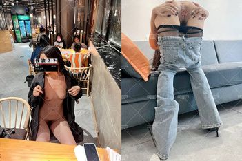 極品大長腿苗條身材陰釘騷妻【金秘書】福利2，公園超市各種人前露出放尿啪啪自慰，相當過癮（4）