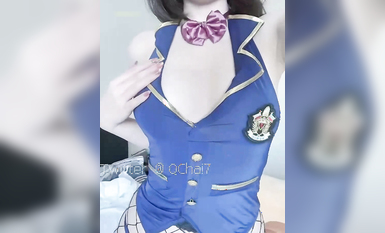 網紅少女@福利姬@茶杯惡犬（惡犬小姐姐）之(私人定製)藍色制服 (2)