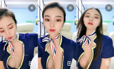 人氣女神【嫩模貝貝】制服誘惑~騷舞勾引~抖臀擠胸 (12)