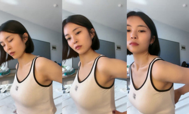 新人御姐下海！好騷好漂亮【兔子追烏龜】牛仔褲小少婦，來了一段科目三，跳得不錯，看得人瞬時秒硬！騷爆了 (4)