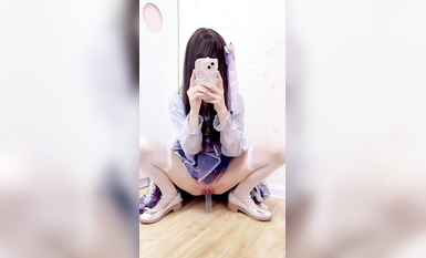 青春無敵 抖音風網紅嫩妹人氣小仙女【蘇小檸】訂制私拍M腿銷魂坐蠟魔性BGM彈力搖 (8)