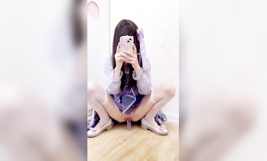 青春無敵 抖音風網紅嫩妹人氣小仙女【蘇小檸】訂制私拍M腿銷魂坐蠟魔性BGM彈力搖 (8)