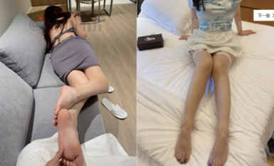 無情絲足榨汁姬女神『酷兒』走了一天jiojio超級酸了壞壞弟弟還要tk我，誰能抵抗住 黑色油亮絲的誘惑呀 (1)