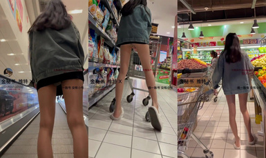 2024年10月，最新福利【邊走邊尿】推特燒婊子【金秘書+蝦米】，極品人妻超市和公園露出，絲襪美腿街頭撒尿！ (3)