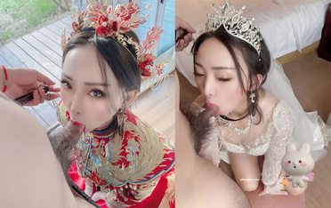 勁爆反差性感尤物『兔兔』及其閨蜜 VIP群 秀禾群婚紗露臉口交啪啪，唯美性感婚紗新娘超級反差 完整版福利③ (2)