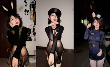 土豪大哥重金定製高顏值極品身材小母狗，黑白絲襪高跟自慰(1)