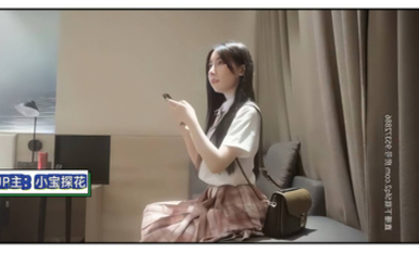 小寶尋花之JK裝清純萌妹，老公叫個不停