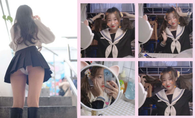 浙江某學院的白嫩清純的女大學生，人前清純乖巧，私下裡是吃雞小母狗，喜歡男友後入